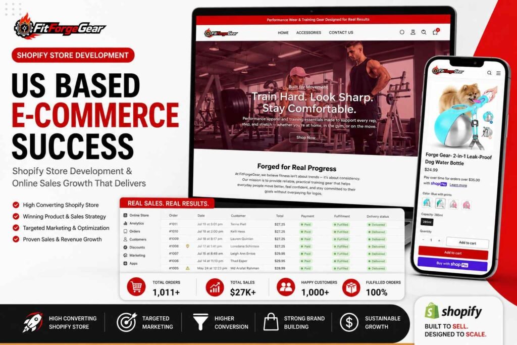 FitForgeGear Shopify Store Development & E-Commerce Sales Growth