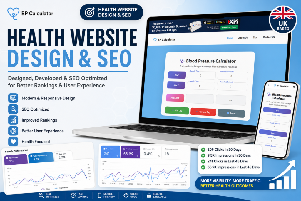UK Health Website Design & SEO – Blood Pressure Calculator